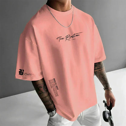 Camiseta Urbana Hombre Oversize – Mezcla de Algodón Premium y Estampado Gráfico