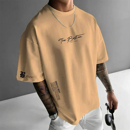 Camiseta Urbana Hombre Oversize – Mezcla de Algodón Premium y Estampado Gráfico