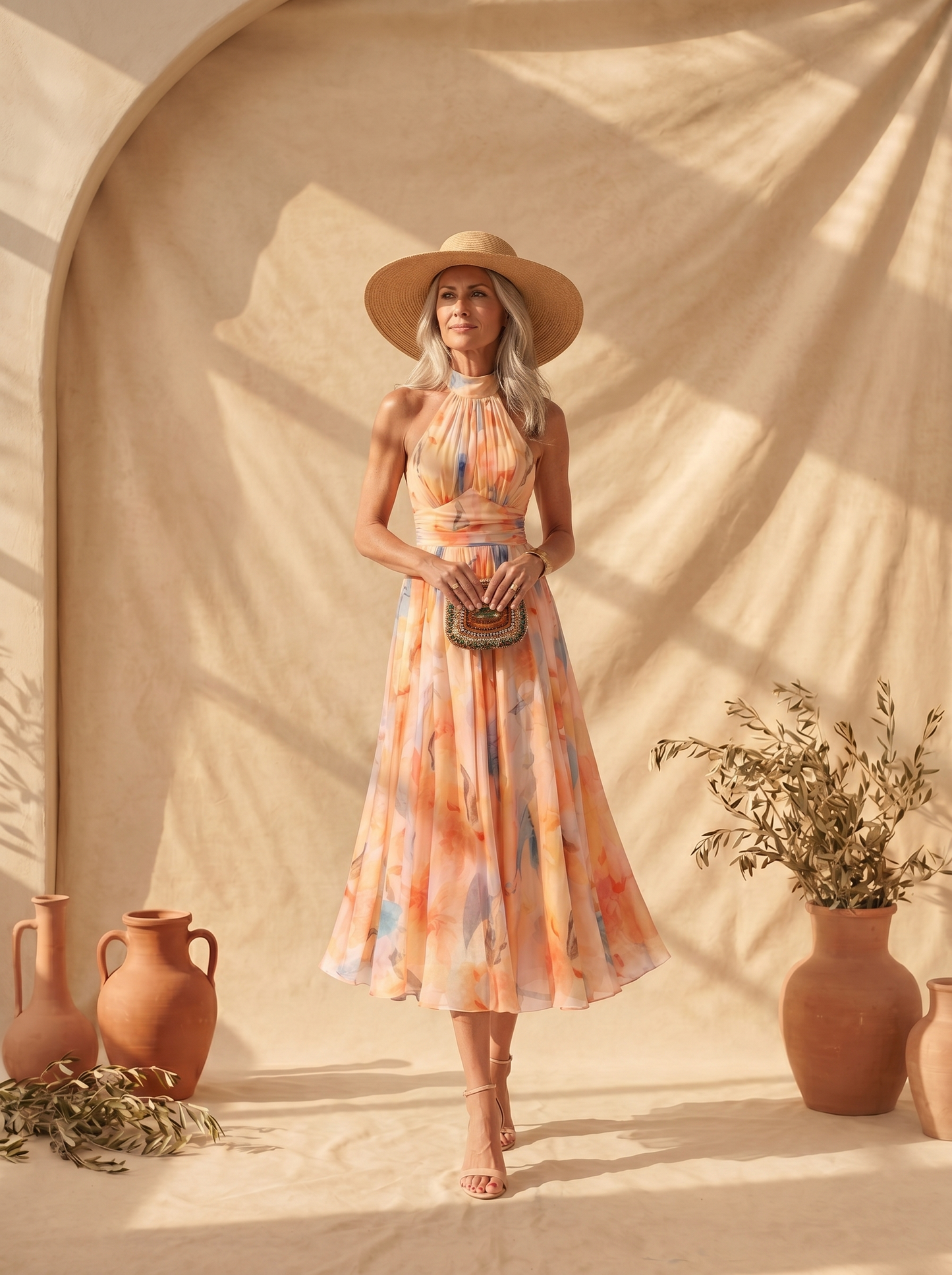Claudia | Vestido con Escote y Estampado