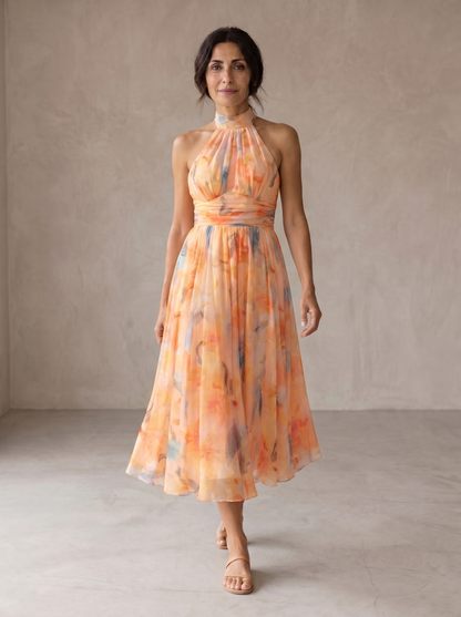 Claudia | Vestido con Escote y Estampado