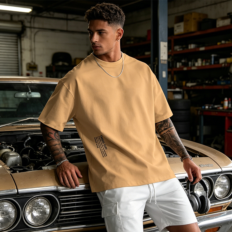 Camiseta Urbana Hombre Oversize – Mezcla de Algodón Premium y Estampado Gráfico